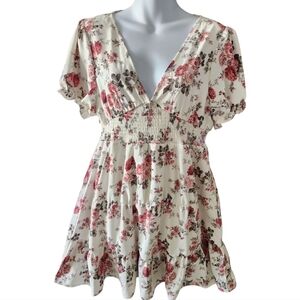 Floral Print Dress with Tie Back